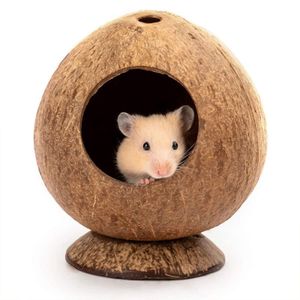 Kokosnuss Hütte, Hamsterhaus, Hamster Versteck, Bett für Rennmäuse, Mäuse Kleintier-Haus