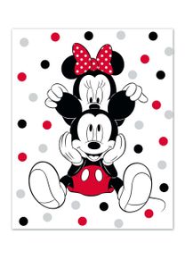 Disney fleecedecke Mickey & Minnie junior 100 x 140 cm weiß
