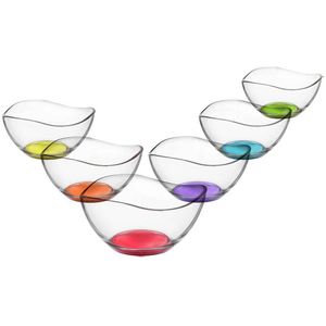 LAV 6tlg Glasschalen Vira mit farbige Boden Schalen Glasschale Dessertschale farbige Glasschale Vorspeise Glas Gl‰ser 310ml