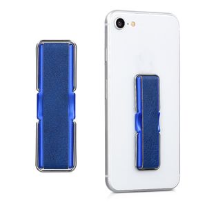 kwmobile Smartphone Fingerhalter mit Ständer - Selbstklebende Handy Fingerhalterung kompatibel mit iPhone Samsung Sony Handys Dunkelblau