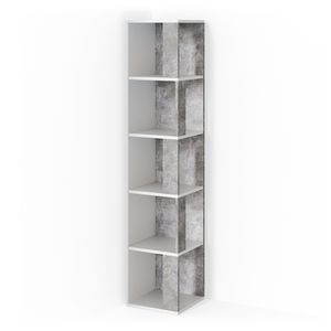Livinity® Eckregal Lio, 33.3 x 162.2 cm, Weiß/Beton
