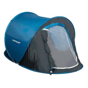 Dunlop 1 Persone Pop-up-Zelte - Kuppelzelt Camping -Outdoor Zelt - 220 x 120 x 90 cm - Blau/Grau
