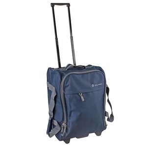 Trolley Reisetasche dunkelblau mit Rollen + ausziehbarem Griff