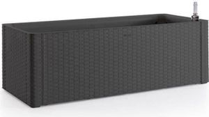 Selbstbewässernder Pflanzkübel Stefanplast Natural Delux Rechteckig Anthrazit 100 x 43 x 33 cm
