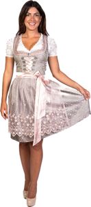 Trachtl - Midi Dirndl Alissa 2.Tlg Khaki/Rosa 36