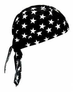 Kopftuch Bandana Sterne, Bandana headscarf white stars, Bandana pañuelo blanco estrellas