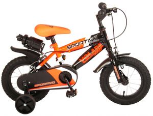 Volare Sportivo Kinderfahrrad - Jungen - 12 Zoll - Neon Orange Schwarz - Zwei Handbremsen - 95% zusammengebaut