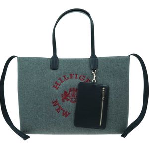 Tommy Hilfiger Iconic Tommy Tote Wool Logo Grey Line