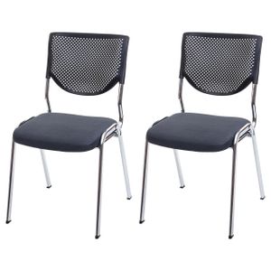sada 2 židlí pro návštěvníky T401, konferenční židle stohovatelná, látka/textil  sedák tmavě šedý, nohy chromové