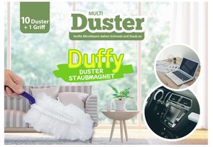 DUFFY Duster- Staubmagnet Set  "NEU waschbar" 1 Griff+10 Tücher/Duster