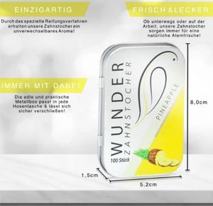 Wunder Zahnstocher - DS - Pineapple / Ananas, Geschmack:Ananas