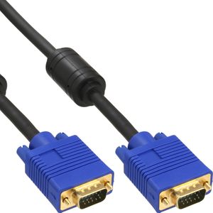 InLine® S-VGA kábel Premium, 15-pinový HD samec/samec, čierny, 1 m