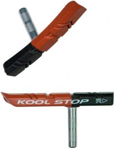 Kool-Stop Bremsschuhe C1 dual MTB Canti, contoured L=78mm asymm. für Alu-Felgen schwarz/sal
