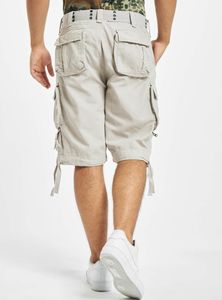 Brandit - Savage Vintage Shorts Old White Cargo gewaschen mit Gürtel Größe S