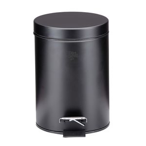 Pedálový odpadkový koš Dirt Devil - 3 litry - do koupelny nebo na toaletu - vyjímatelná vnitřní přihrádka - černý
