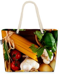 VOID Pasta Italien Kochen Nudeln Strandtasche Shopper 58x38x16cm 23L XXL Einkaufstasche Tasche Reisetasche Beach Bag
