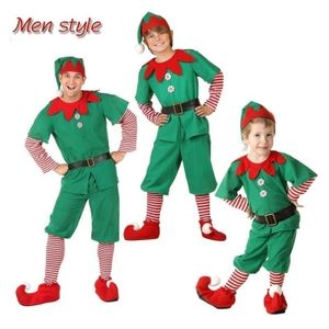 Vianočný kostým Set Rodinné oblečenie Deti Dospelý Zelený Elf Festival Kostým Cosplay Rodič Detský kostým Oblek pre dievčatá Chlapci - Muž - 170