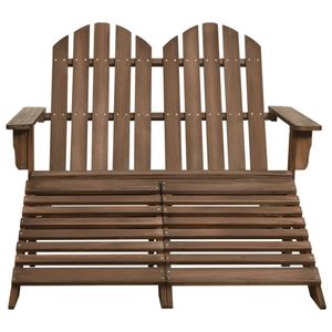 vidaXL Adirondack-Gartenbank 2-Sitzer mit Fußteil Tannenholz Braun