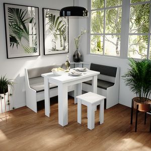 Livinity® jedálenský stôl so stoličkou Roman, 90 x 60 cm, biely