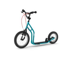 Yedoo Two Kinder Roller Scooter Tretroller - für Kinder ab 6 Jahre, mit Luftreifen 16/12, Reflexelementen und verstellbarem Lenker Blau