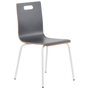 Stacionární konferenční židle WERDI A, opěrák a sedák z laminované překližky, kovový rám s práškovým nástřikem, šedá/bílý
