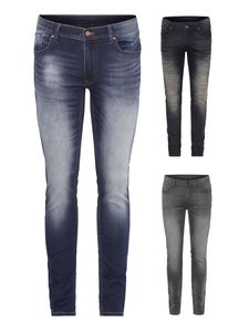 RE-ZO Herren Jeans-Hose Slim Fit Used Look normaler Bund Jog Jeans, Farbe:Schwarz, Größe:W33/L32