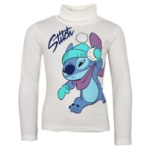 Disney Lilo und Stitch Kinder Rollkragen Langarmshirt Shirt – Weiß / 128