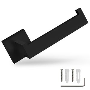 ECENCE Toilettenpapierhalter in Schwarz WC-Rollenhalter Eckiges Design aus rostfreiem Edelstahl 304