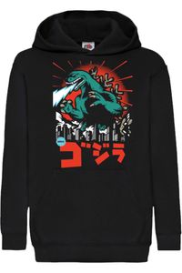 Godzilla Kinder Kapuzenpullover Sweatshirts Comics Manga Japan Anime Animation Gift, 7-8 Jahr - 128 / Schwarz
