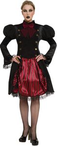 Slečna Steampunk Dámsky kostým Halloween Kostým čierno-červený