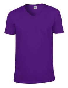 Softstyle V-Neck Herren T-Shirt - Farbe: Purple - Größe: S