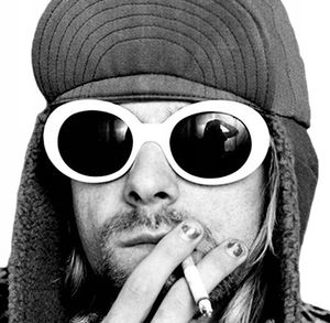 Retro ovale Brille Kurt Cobain fliegt NIRVANA