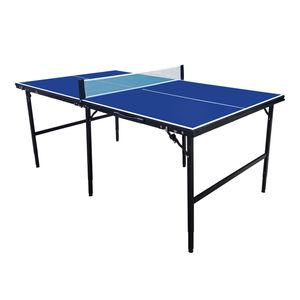 Cougar Tischtennisplatte Midi 1800 Klappbar in Blau | Indoor klappbarer & tragbarer Tischtennistisch | Pingpongtisch inkl. Bälle, Schläger & Netz |