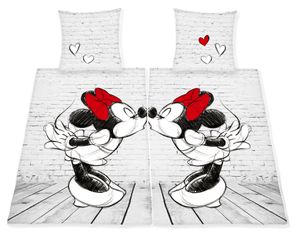 Disney Minnie & Minnie Mouse Partner Bettwäsche Pride, 4-teilig, 80x80 + 135x200cm, 100% Baumwolle/Doppelpack, gleichgeschlechtlich