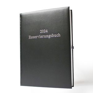 2024 ADINA Dickes Reservierungsbuch A4 schwarz 1 Tag auf 2 Seiten Balacron Einband