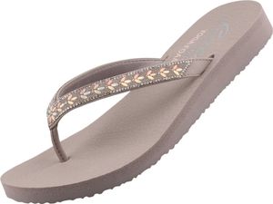 Skechers Meditation Lucky One Damen Zehentrenner Grau