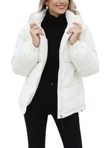 Damen Daunenmäntel Strickjacke Outwear Jacke Lässig mit Taschen Mantel Freizeitjacke Weiß,Größe XL Weiß,Größe XL