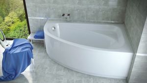 BADLAND Eckbadewanne Badewanne Cornea RECHTS 150x100 mit AcrylSchürze, Füßen und Ablaufgarnitur GRATIS