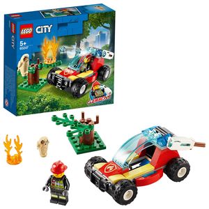 LEGO 60247 City Waldbrand, Kinderspielzeug mit Buggy und Feuerwehrmann, Spielzeugauto toll als Geschenk für Mädchen und Jungen ab 5 Jahre