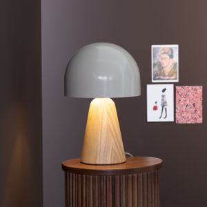 Pilz Tischlampe 31 cm Höhe & 20 cm Durchmesser - Metall/Holz max. 40 W