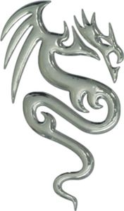 3D-Chrome-Sticker Dragon 100 x 60 mm