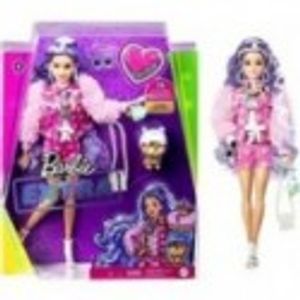 Bábika Barbie Extra s fialovými vlnitými vlasmi, obliekacia bábika, módna bábika