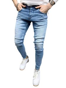 Herren Jeans Hohe Taille Stretchhose Lässige Stretch Hosen Skinny Jeanshose Streetwear Hellblau,Größe M