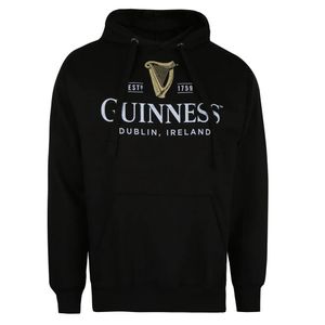 Guinness - Pánsky sveter s kapucňou "Harp" TV608 (L) (Čierny)