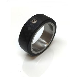 Ring 54 - schwarz - Edelstahl Carbon Brillant