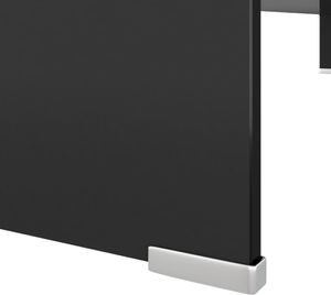 vidaXL TV-Tisch/Bildschirmerhöhung Glas Schwarz 110x30x13 cm