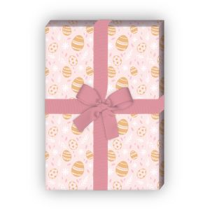 Zartes Oster Geschenkpapier mit klassischen Ostereiern, Designpapier, rosa - G11874, 32 x 48cm