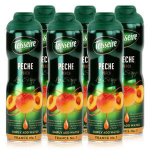 Teisseire Getränke-Sirup Peach/Pfirsich 600ml - Intensiv im Geschmack (6er Pack)