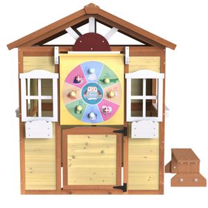 Flieks detský domček na hranie vonku, záhradný domček pre deti s hracou kockou, doskou a stoličkou, záhradné domčeky na hranie záhradný detský domček
