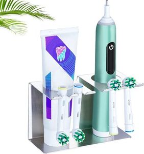 Zahnbürstenhalter Elektrischer Halter, Wayasi -Wand ohne Bohrkopf Zahnpasta -Spender Badezimmer, SUS304 Edelstahl Organizer